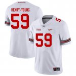 NCAA Ohio State Buckeyes Men's #59 Darrion Henry-Young White Nike Football College Jersey LOE3645ZM